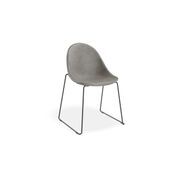 Pebble Chair Grey Upholstered Vintage Seat - Swivel Base - Black gallery detail image