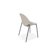 Pebble Fabric Light Grey Upholstered Chair - Sled Base - White gallery detail image