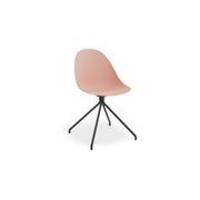 Pebble Chair Soft Pink with Shell Seat - Swivel Base - Black gallery detail image