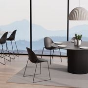 Pebble Chair Black with Shell Seat - Sled Stackable Base gallery detail image