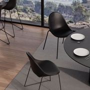 Pebble Chair Black Upholstered Vintage Seat - Sled Base - Black gallery detail image