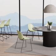 Pebble Chair Mint Green with Shell Seat - 4 Post Stackable Base - Black gallery detail image