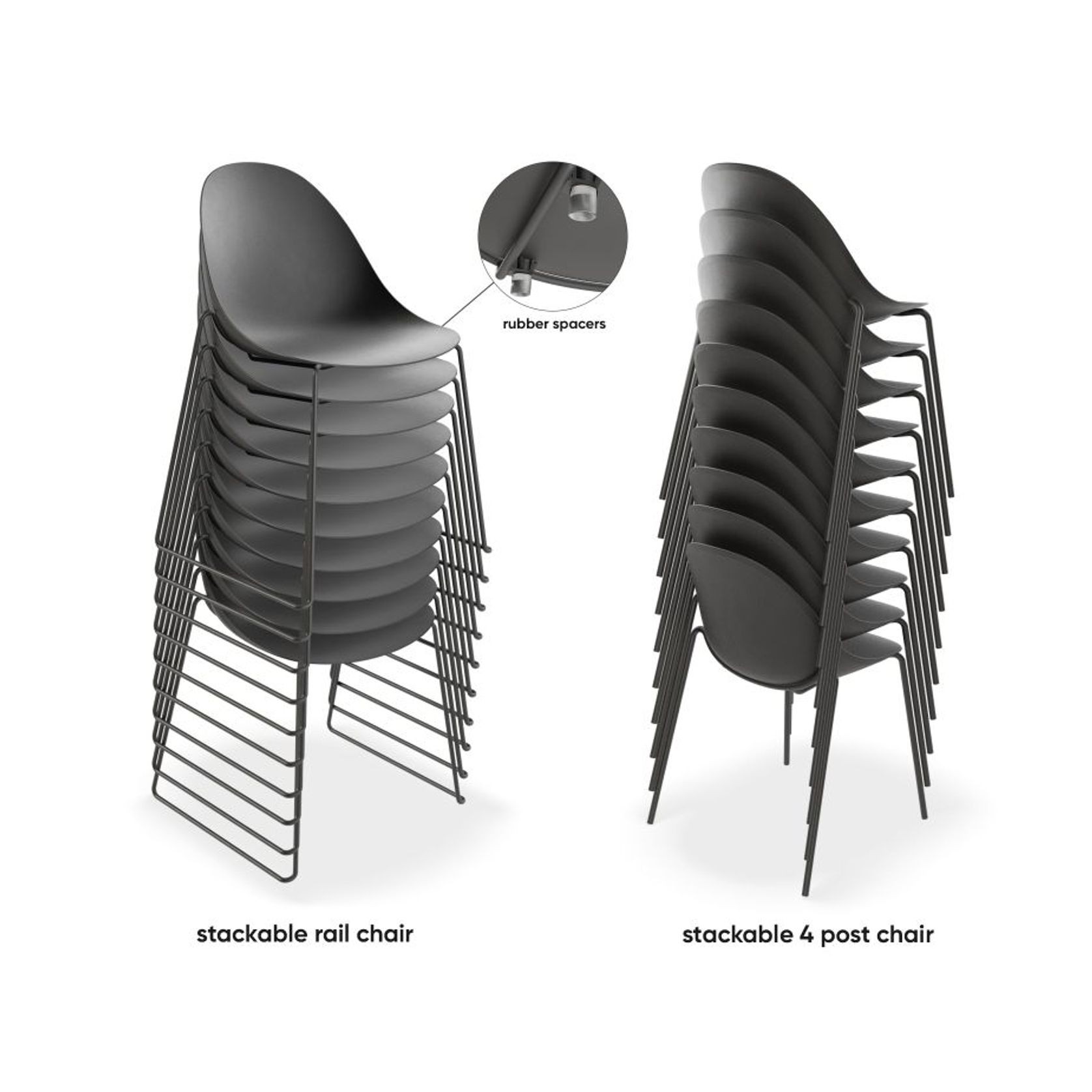 Pebble Chair Black with Shell Seat - Natural Beechwood Base gallery detail image