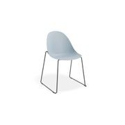 Pebble Chair Pale Blue with Shell Seat - Swivel Base w Castors - Black gallery detail image