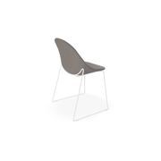 Pebble Fabric Dark Grey Upholstered Chair - Sled Base - Black gallery detail image