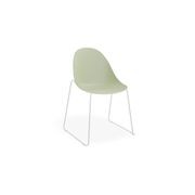 Pebble Chair Mint Green with Shell Seat - Sled Stackable Base - Black gallery detail image