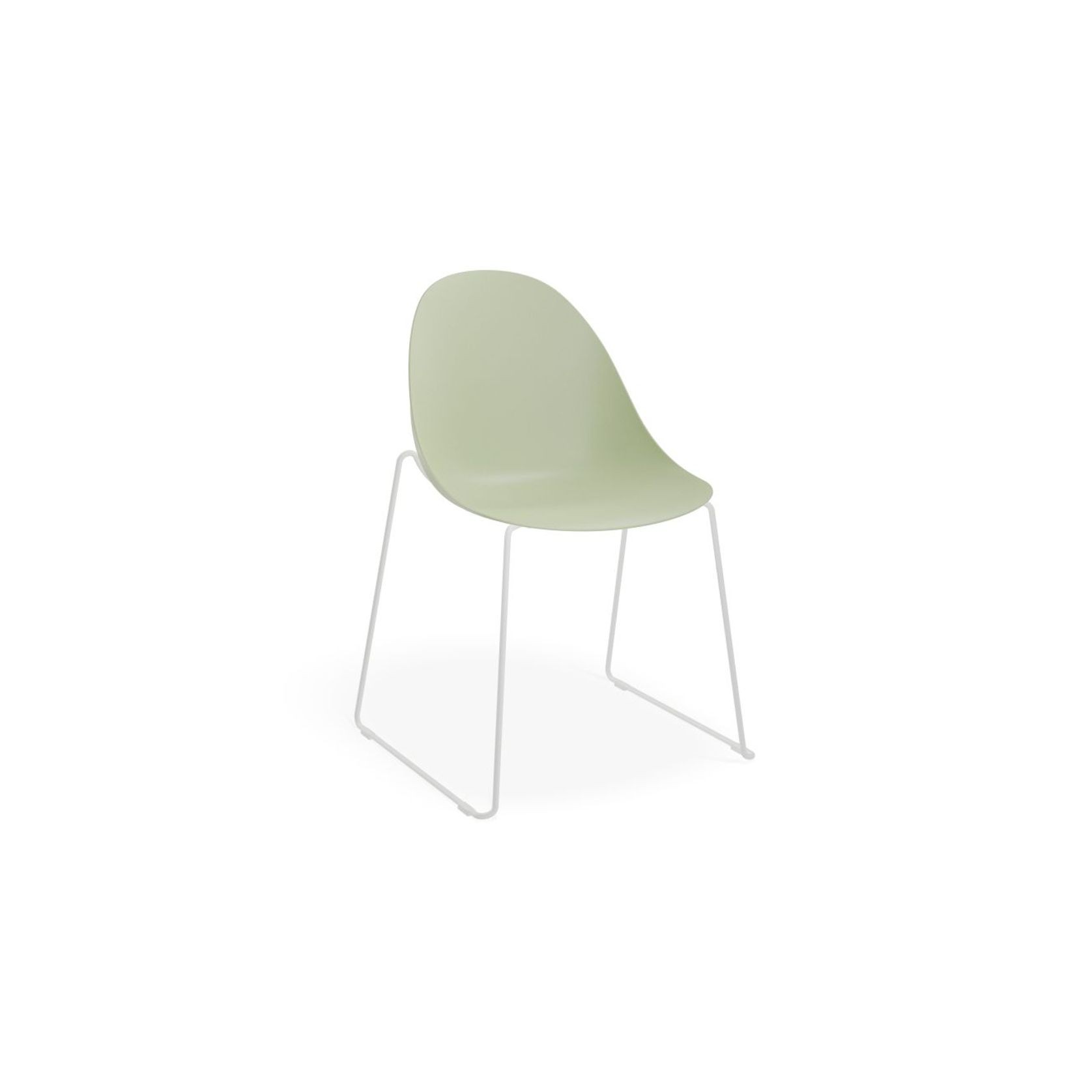 Pebble Chair Mint Green with Shell Seat - Swivel Base w Castors - Black gallery detail image