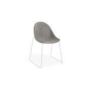 Pebble Chair Grey Upholstered Vintage Seat - Pyramid Fixed Base - Black gallery detail image