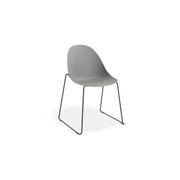 Pebble Chair Grey with Shell Seat - Pyramid Fixed Base gallery detail image