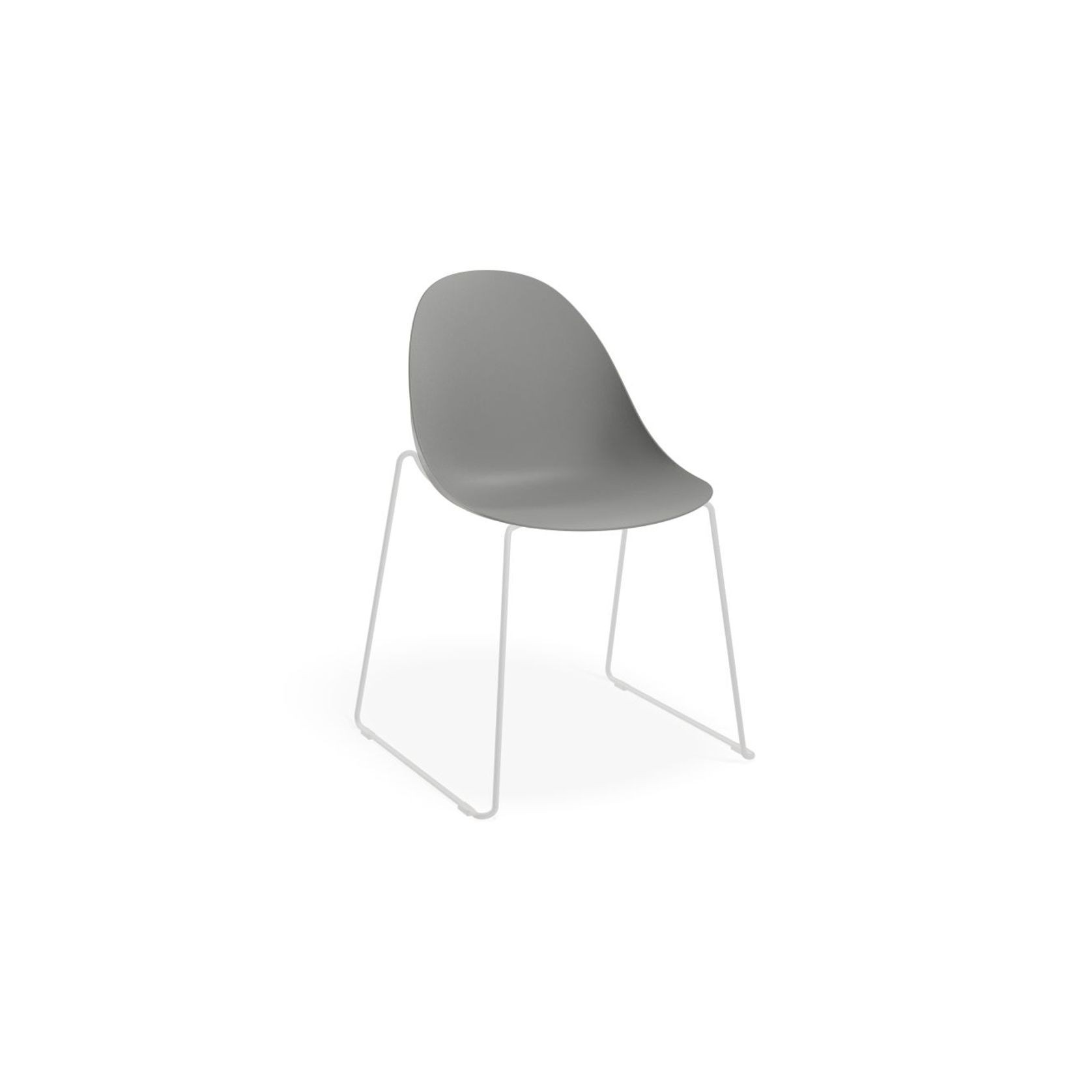Pebble Chair Grey Shell Seat -Pyramid Base with Castors gallery detail image