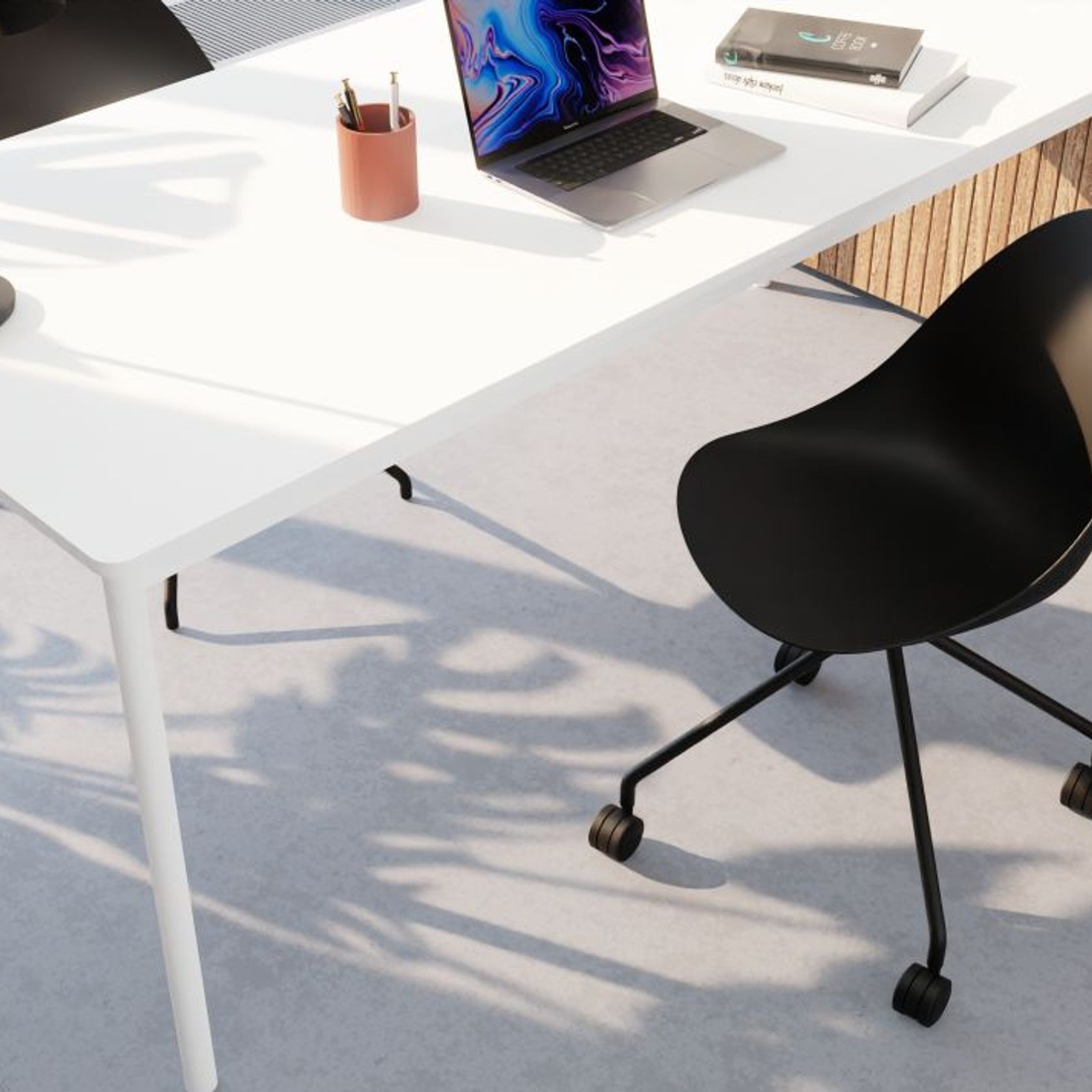 Pebble Chair Black with Shell Seat - Natural Beechwood Base gallery detail image