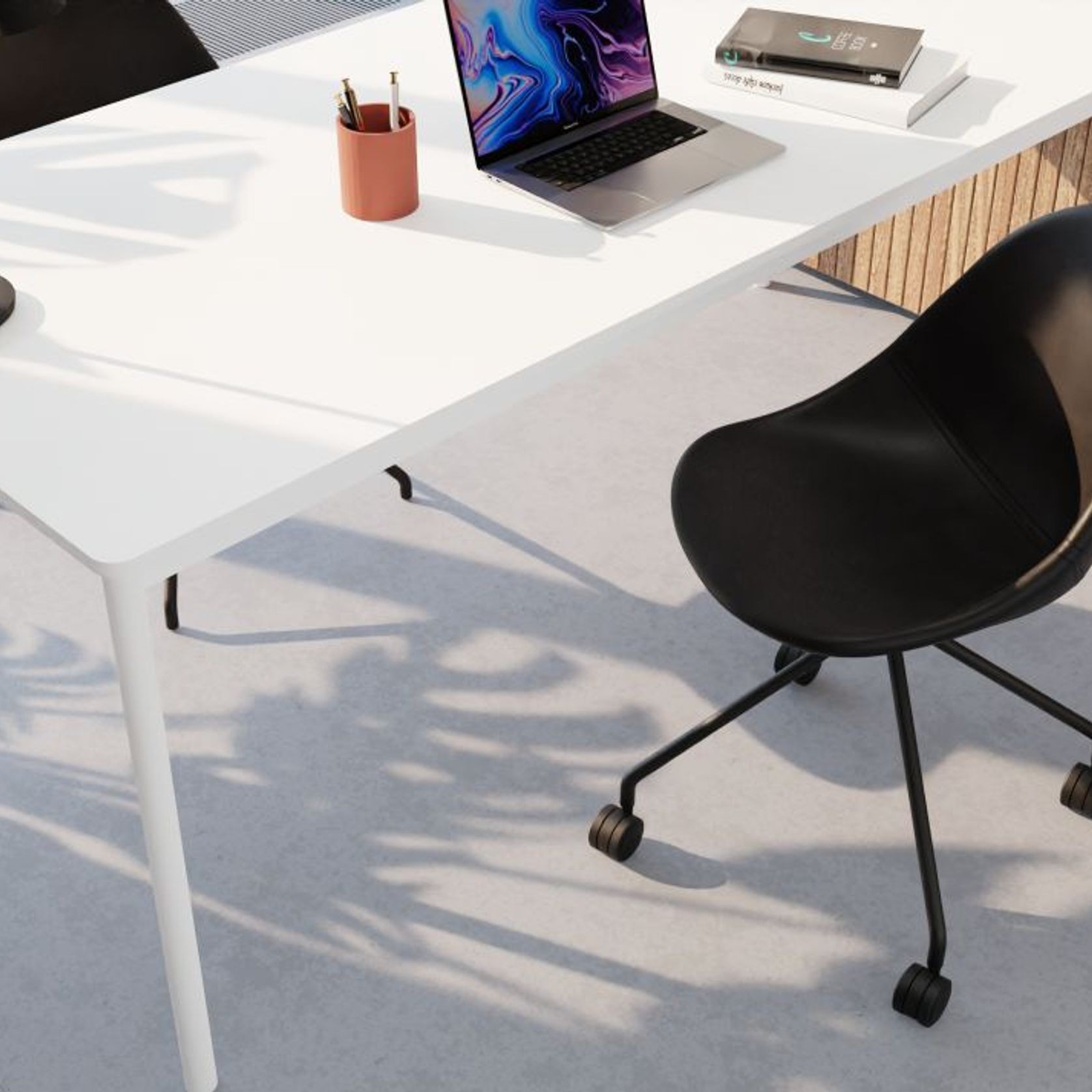 Pebble Chair Black Upholstered Vintage Seat - Sled Base - Black gallery detail image