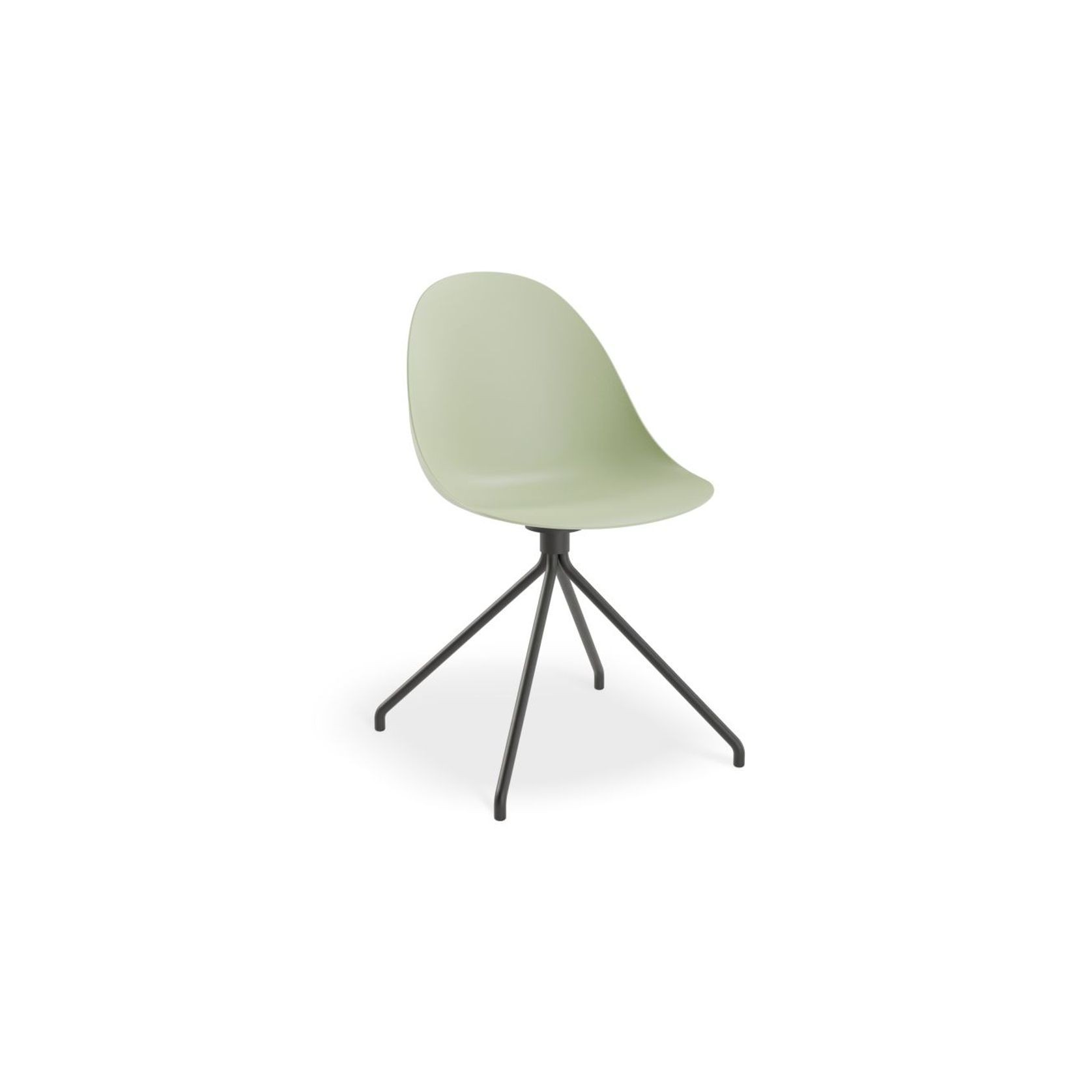 Pebble Chair Mint Green with Shell Seat - Pyramid Fixed Base with Castors - Black gallery detail image