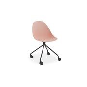 Pebble Chair Soft Pink with Shell Seat - Swivel Base - Black gallery detail image