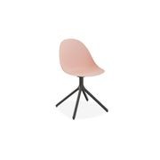 Pebble Chair Soft Pink with Shell Seat - Sled Stackable Base - Black gallery detail image