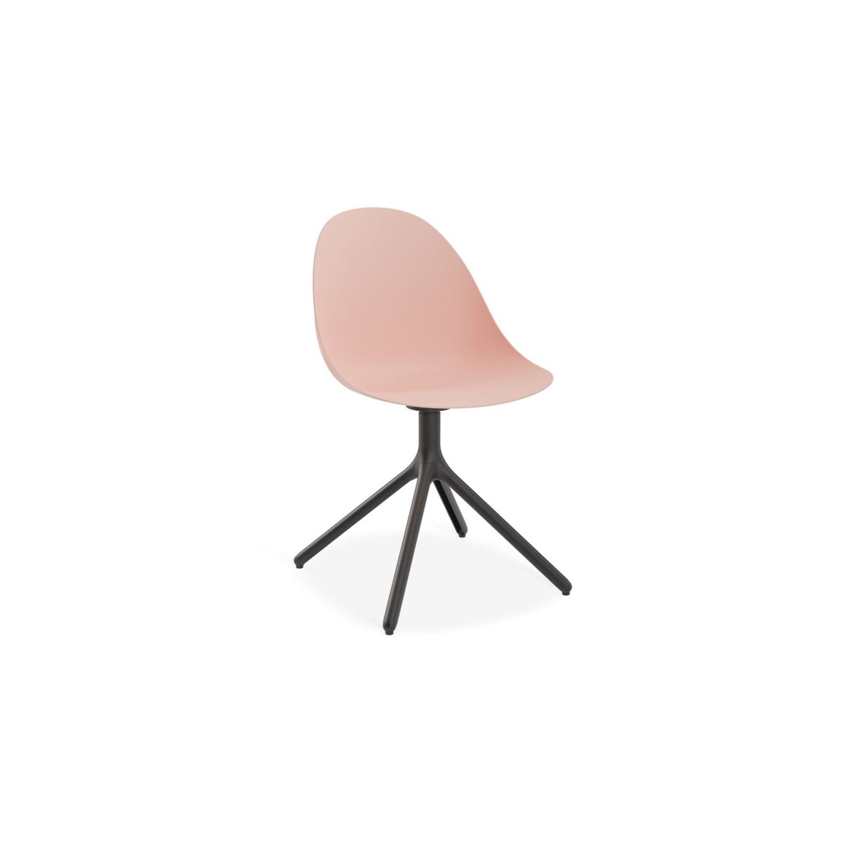 Pebble Chair Soft Pink with Shell Seat - Natural Beechwood Base gallery detail image