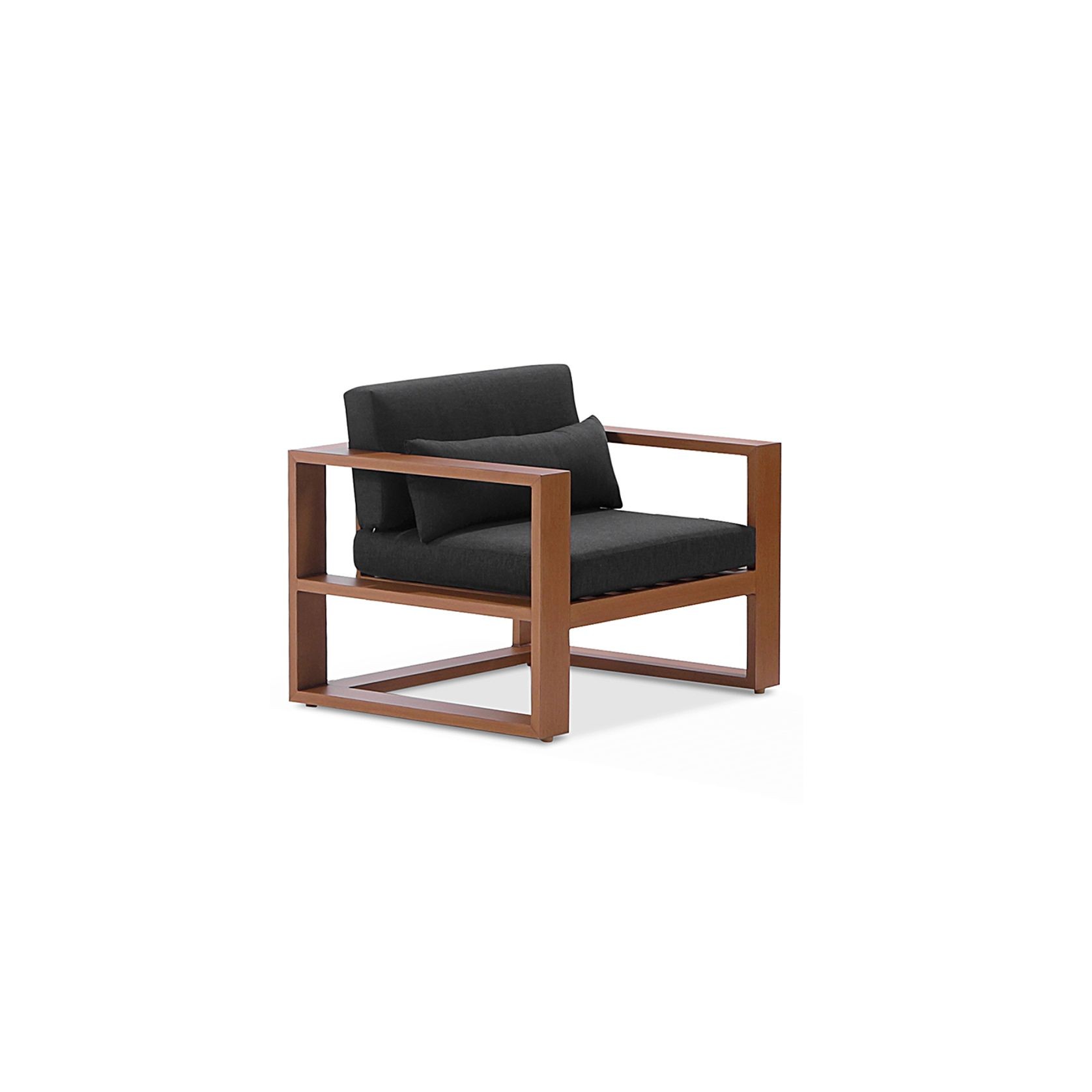 Santorini 1 Seater Outdoor Aluminium Arm Chair in Teak gallery detail image