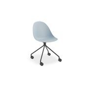 Pebble Chair Pale Blue with Shell Seat - Sled Stackable Base - Black gallery detail image
