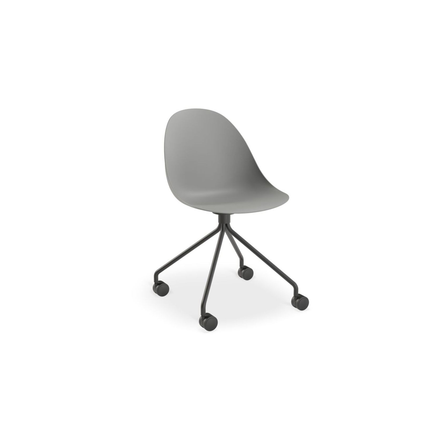 Pebble Chair Grey Shell Seat - 4 Post Stackable Base gallery detail image