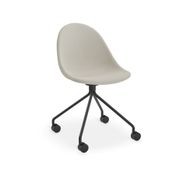 Pebble Fabric Light Grey Upholstered Chair - 4 Post - Black gallery detail image