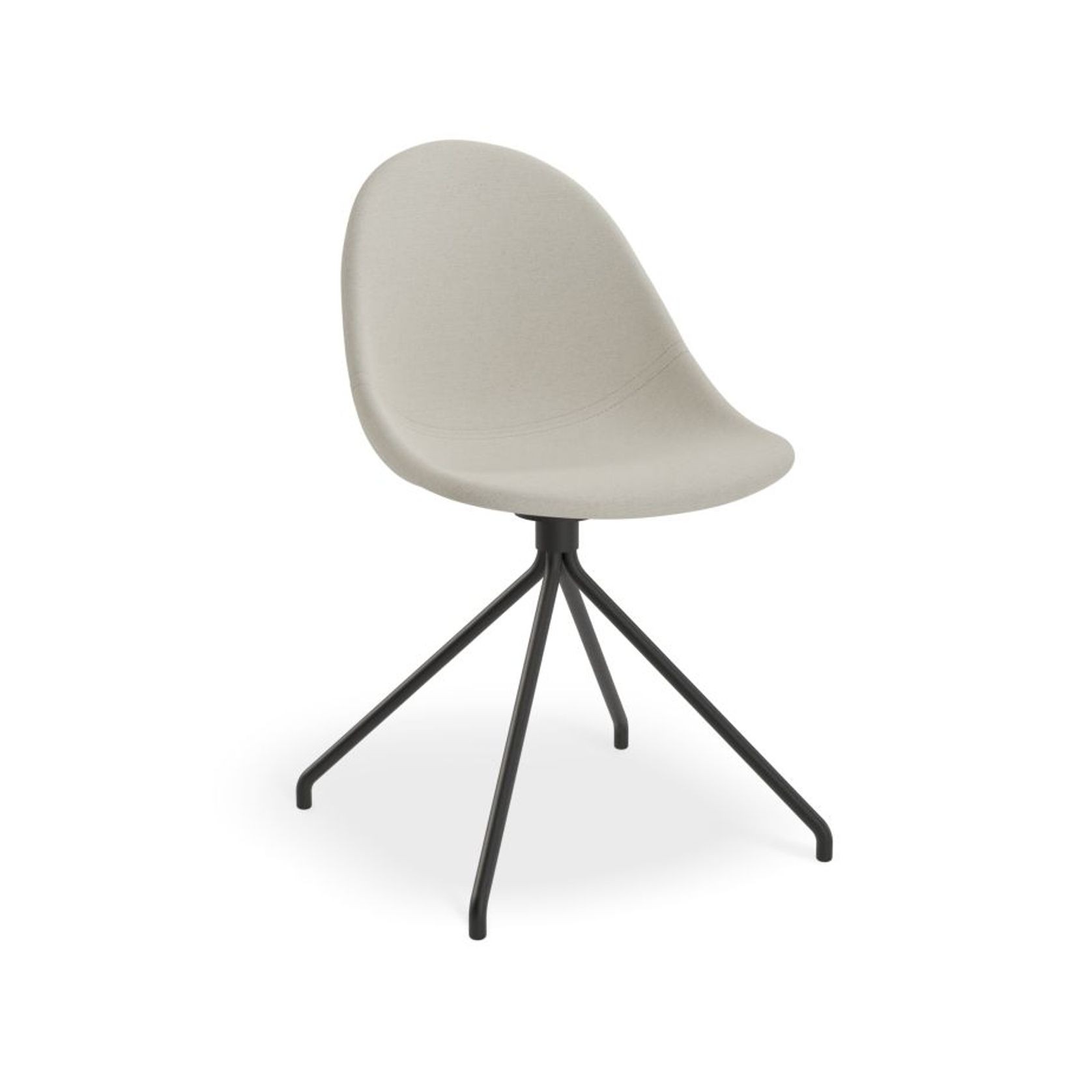 Pebble Fabric Light Grey Upholstered Chair - 4 Post Base - White gallery detail image