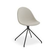 Pebble Fabric Light Grey Upholstered Chair - 4 Post - Black gallery detail image