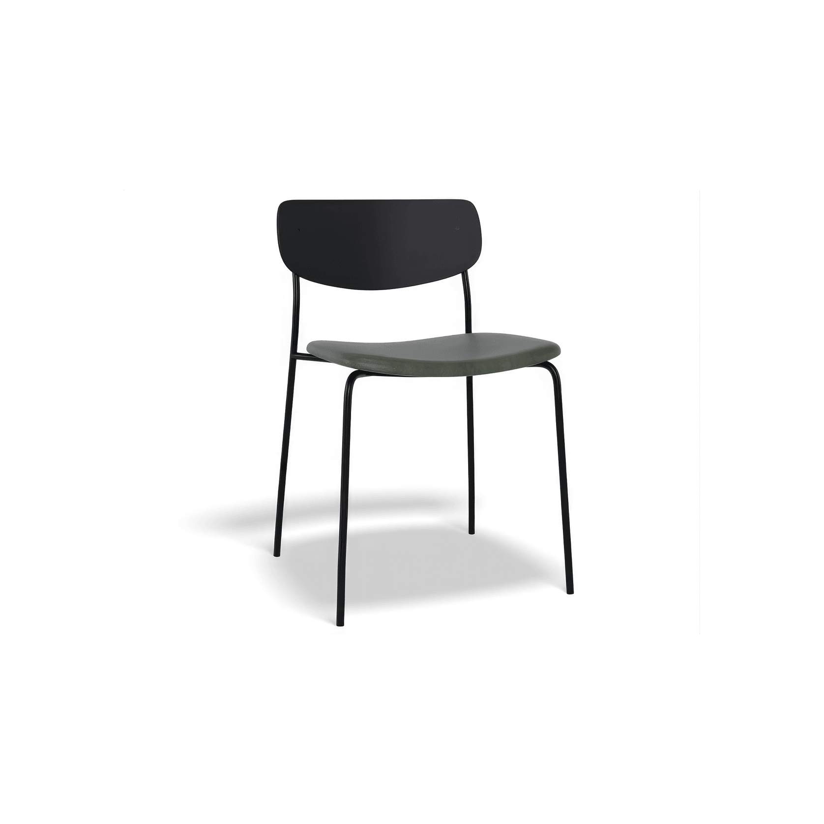 Rylie Chair - Padded Seat with Black Backrest gallery detail image