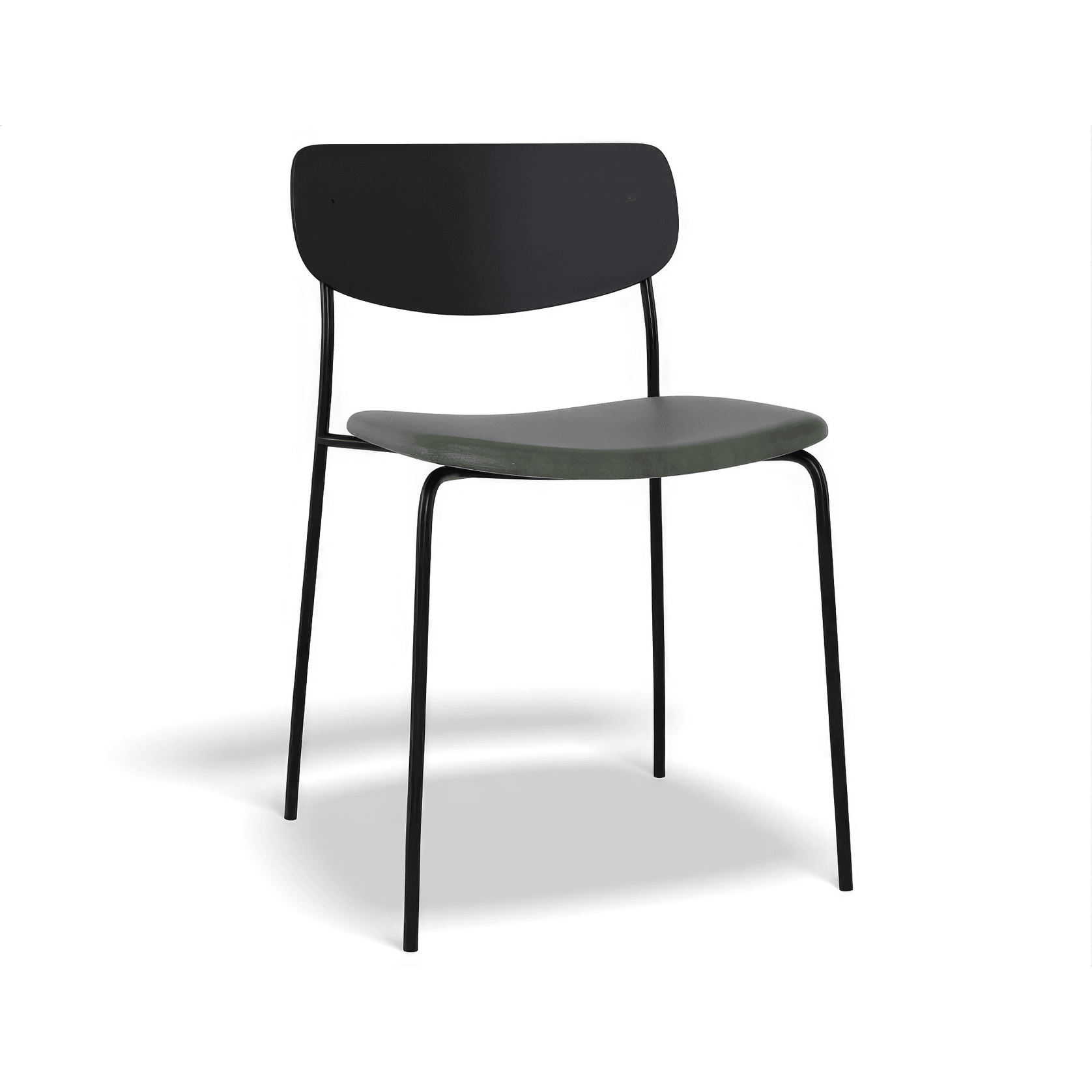 Rylie Chair - Padded Seat with Black Backrest gallery detail image