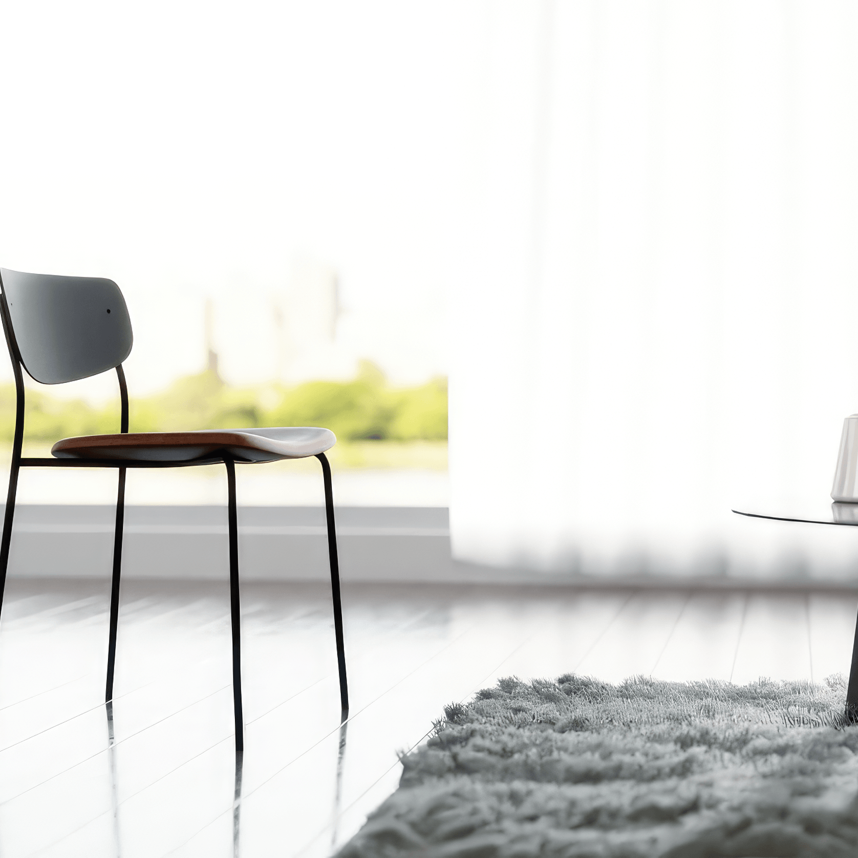 Rylie Chair - Padded Seat with Black Backrest gallery detail image