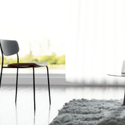 Rylie Chair - Padded Seat with Black Backrest gallery detail image