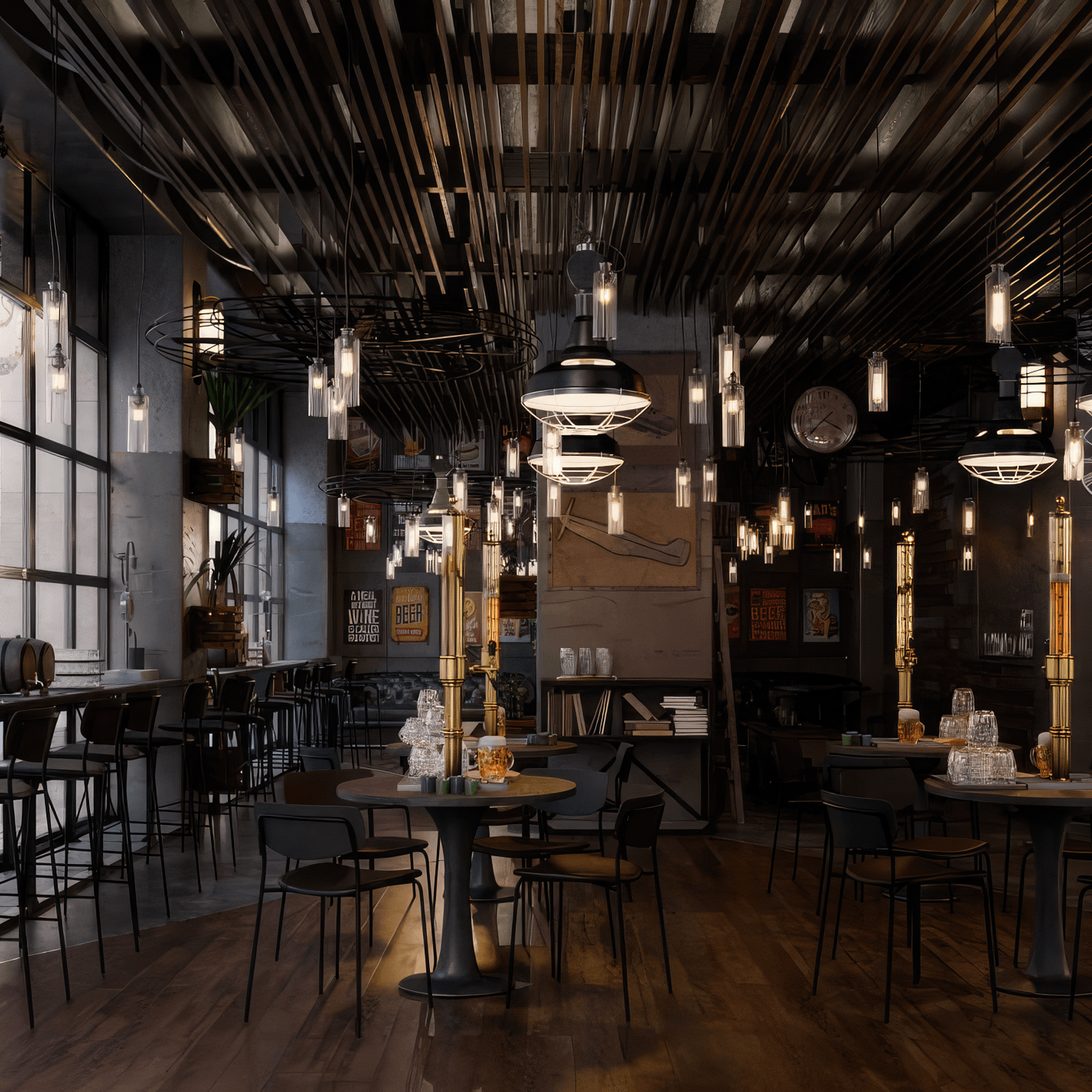 Rylie Chair - Padded Seat with Black Backrest gallery detail image