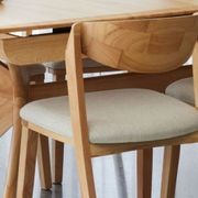 Villa Natural Hardwood Dining Chair | Beige Fabric gallery detail image