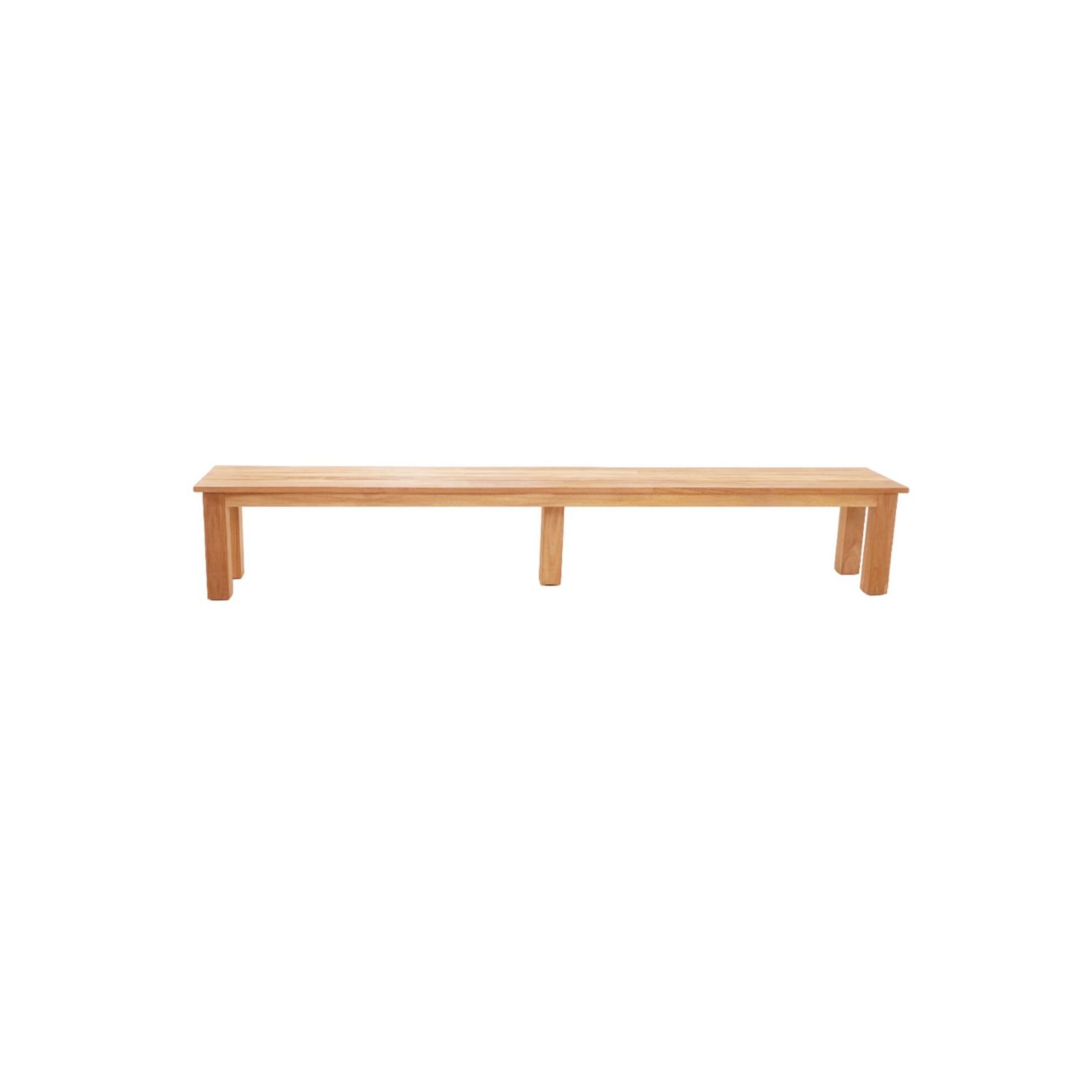 Barbados Outdoor Teak 3m Rectangle Table w/2 Bench Seat gallery detail image