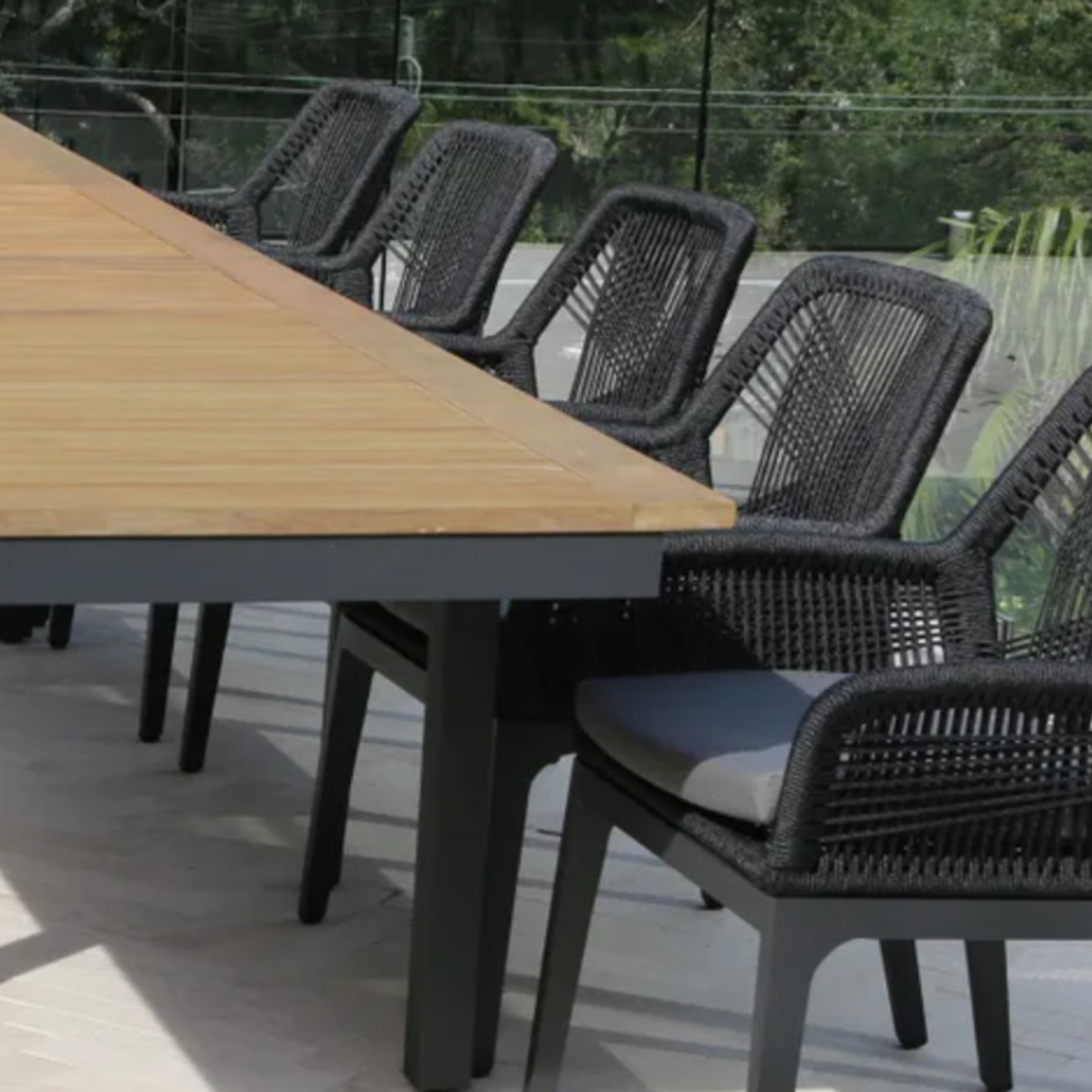Barcelona Extension Table with 10 Serang Chairs gallery detail image