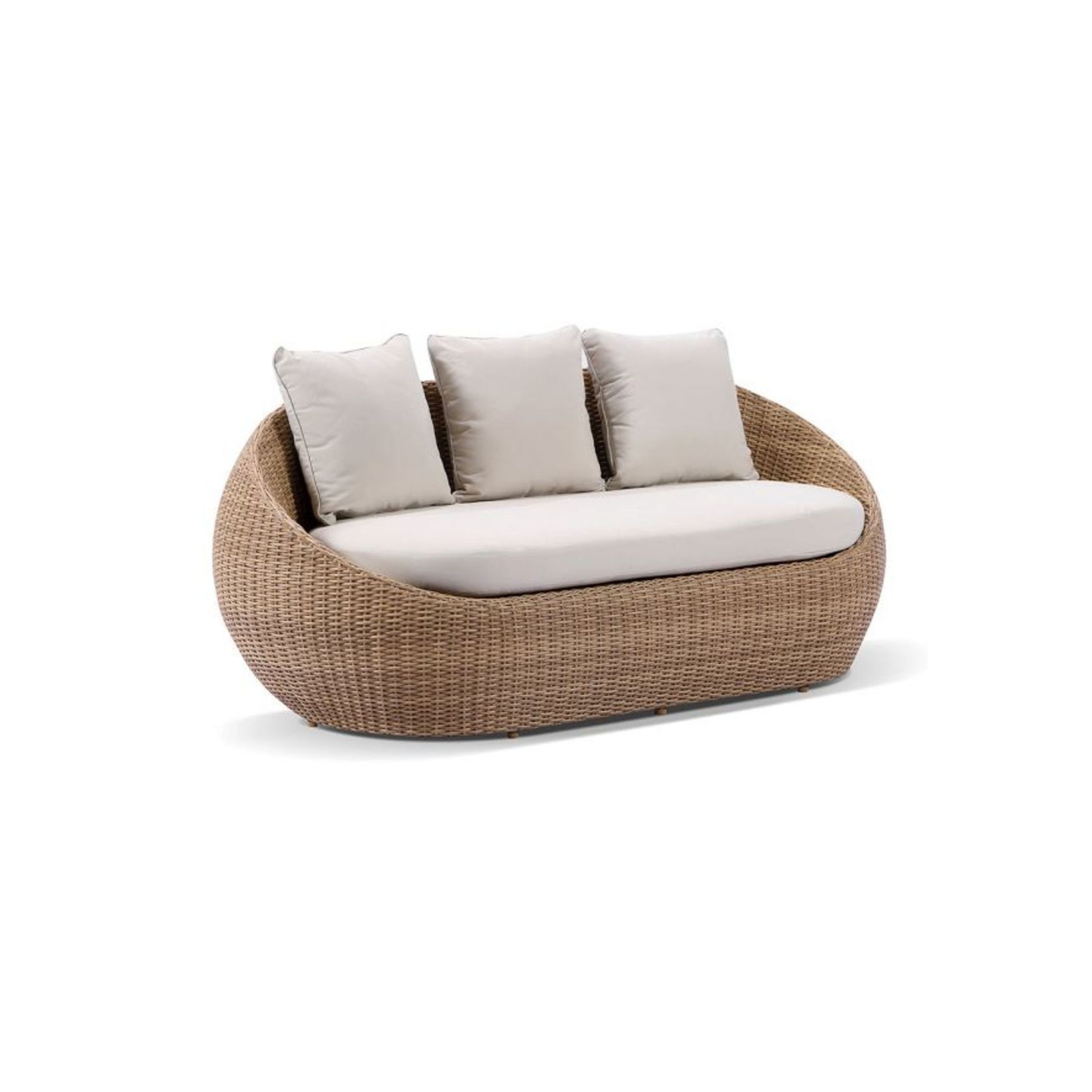 Newport Outdoor Wheat Wicker  Lounge Suite with Tables gallery detail image