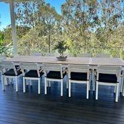 Balmoral 3.55m Outdoor Teak Top Aluminium Table With 12 gallery detail image