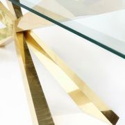 Spyder Glass Top and Brass Dining Table gallery detail image
