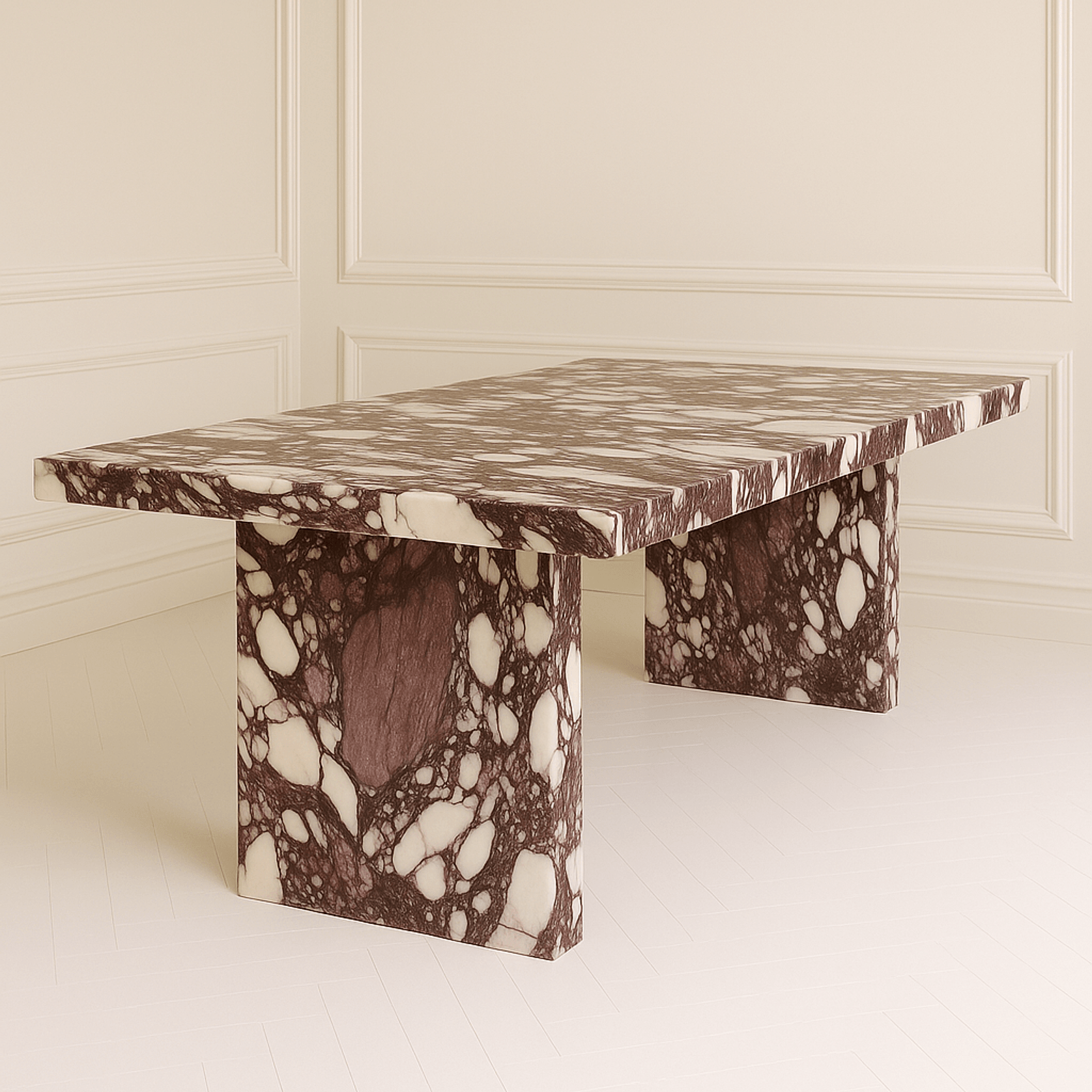 Sachi Dining Table - Italian Viola Calacatta Marble gallery detail image