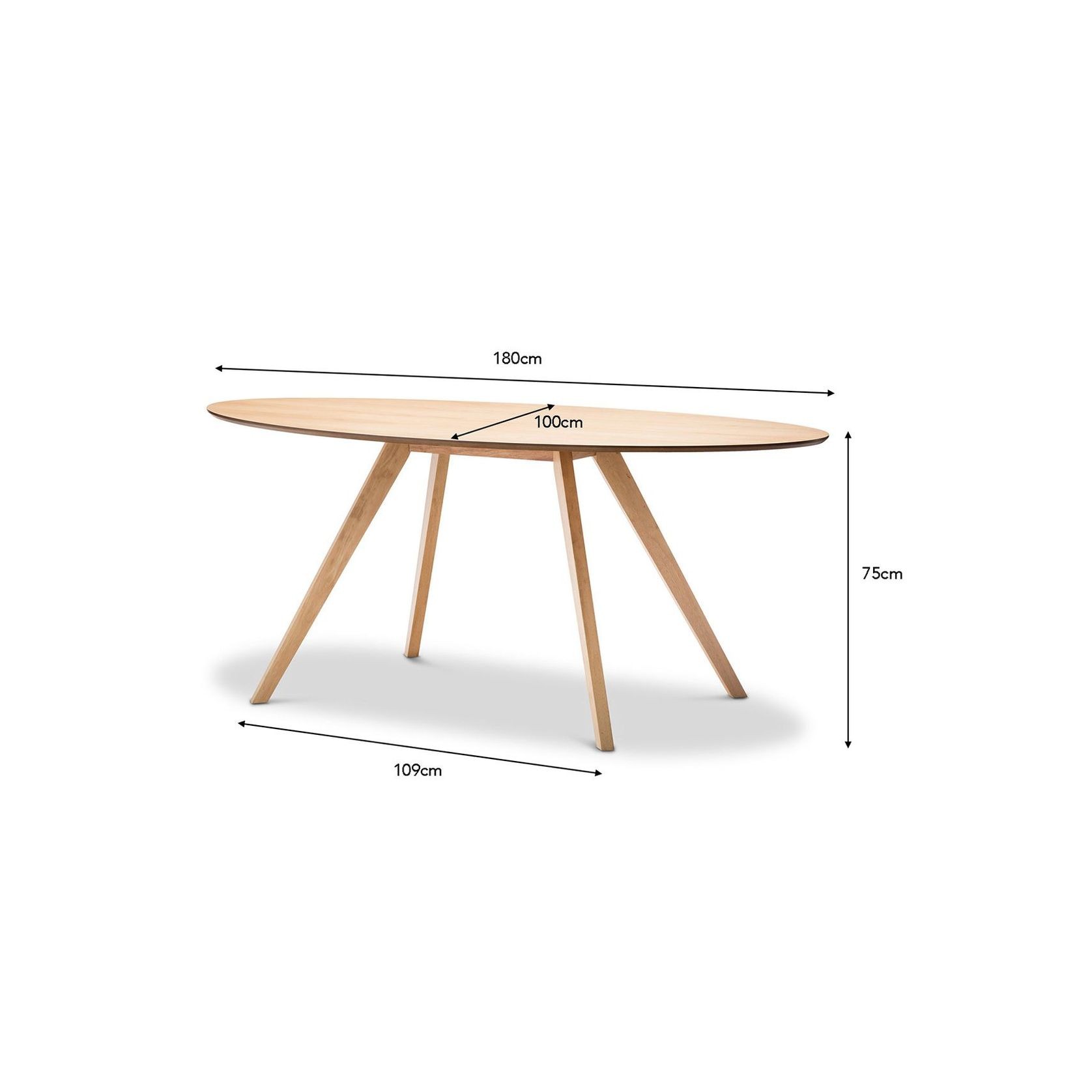 Carol Oval Dining Table | Natural Oak gallery detail image