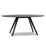 Carol Oval Dining Table | Black Oak gallery detail image