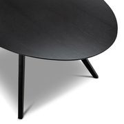 Carol Oval Dining Table | Black Oak gallery detail image
