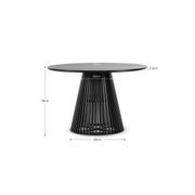 Pedie 120cm Round Pedestal Slat Dining Table | Black Teak gallery detail image