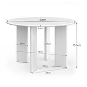 Omni Chunky 120cm Round Dining Table | Matte White gallery detail image