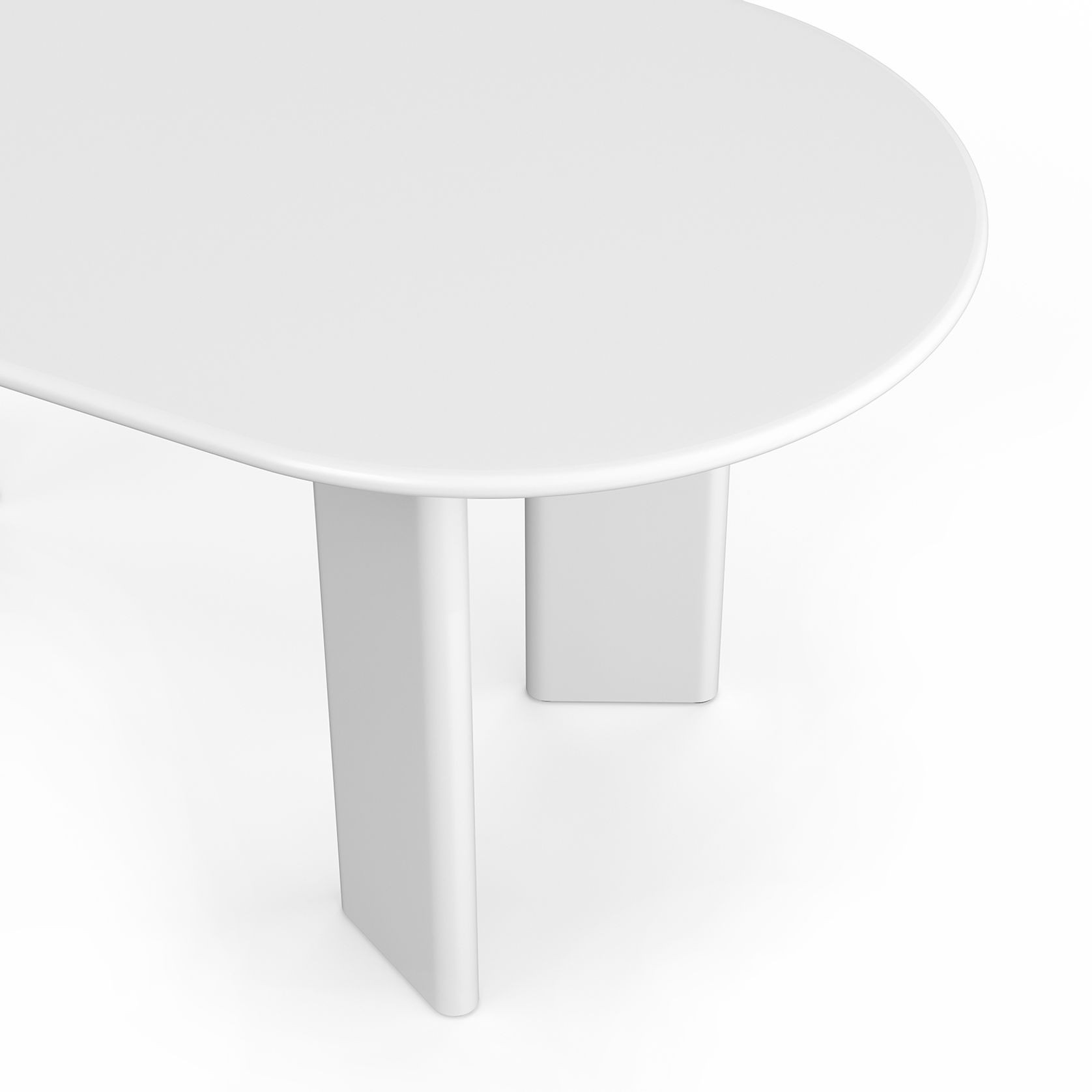 Omni Chunky 180cm Oval Dining Table | Matte White gallery detail image