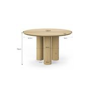 Pila 120cm Round Oak Dining Table | Natural gallery detail image