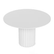 Kaei 120cm Round Fluted Pedestal Dining Table | White gallery detail image