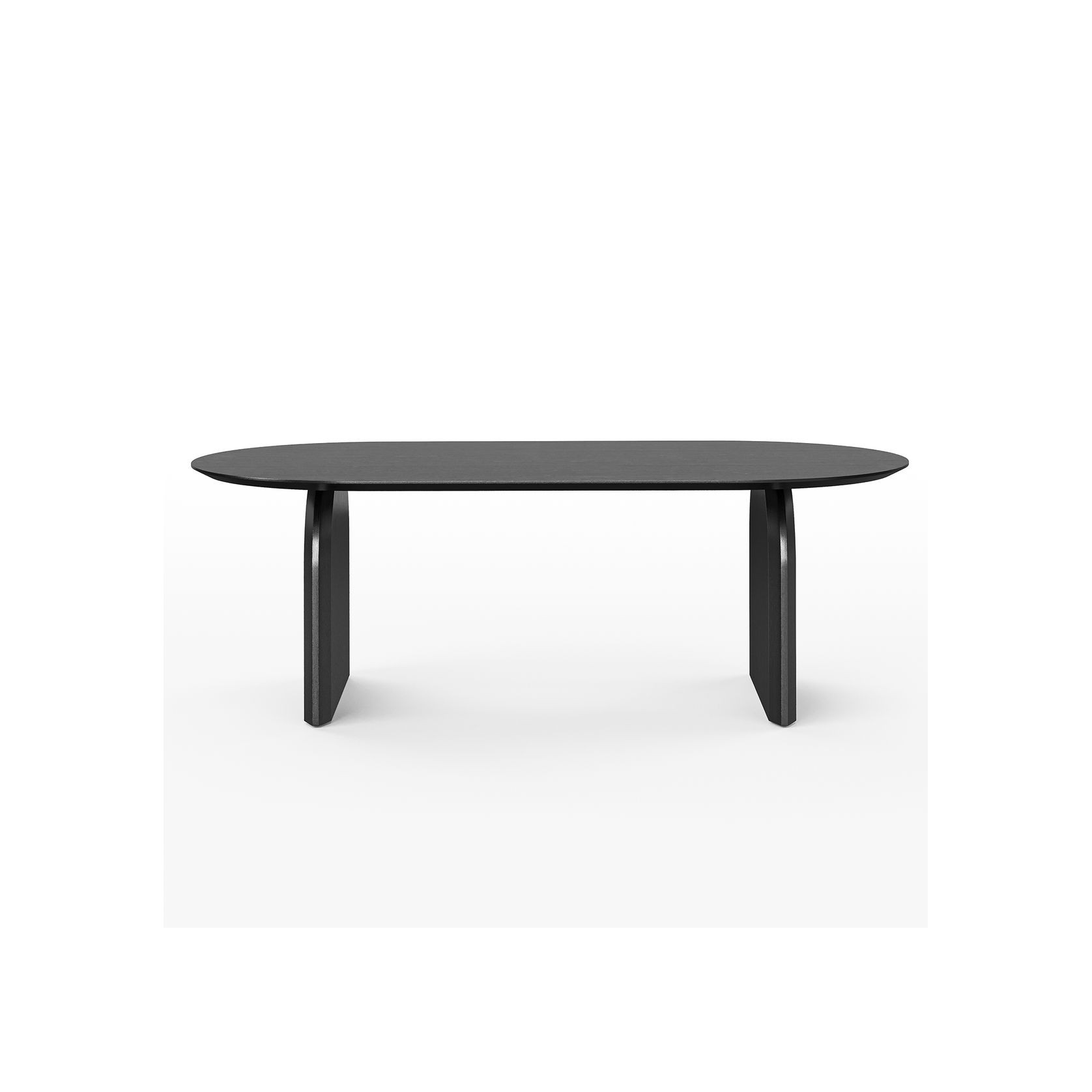 Arco 200cm Oval Oak Dining Table | Black gallery detail image