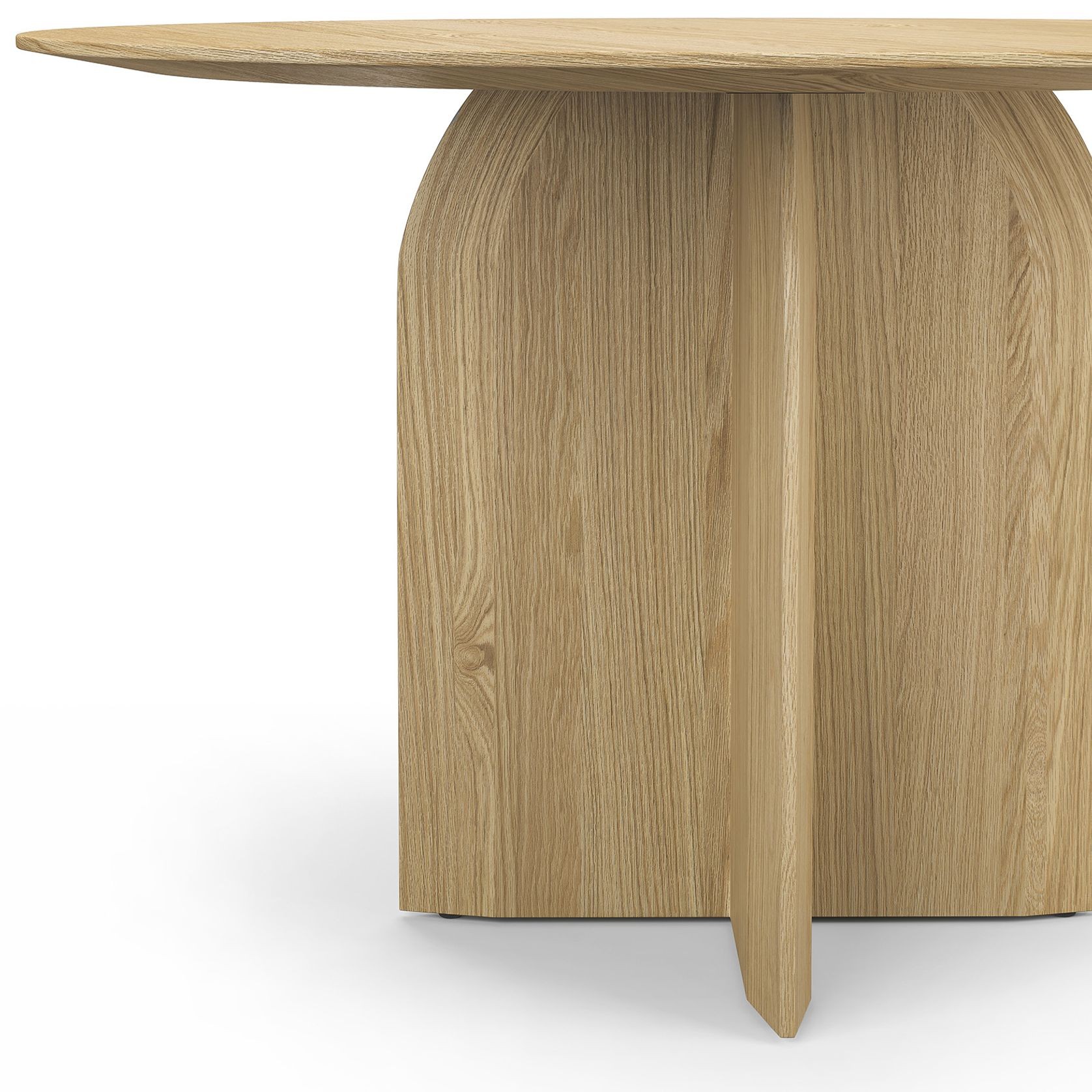Arco 120cm Round Oak Dining Table | Natural gallery detail image