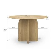 Arco 120cm Round Oak Dining Table | Natural gallery detail image