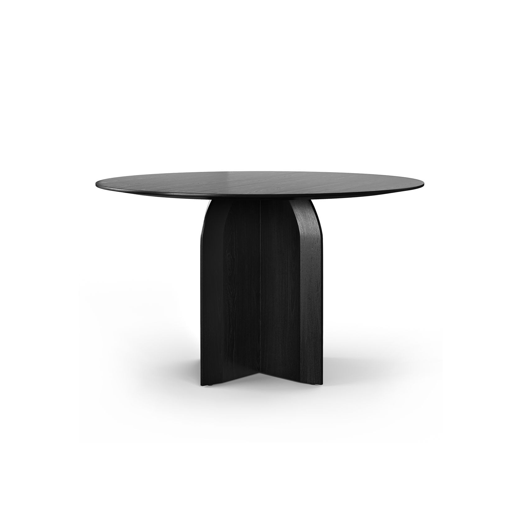Arco 120cm Round Oak Dining Table | Black gallery detail image